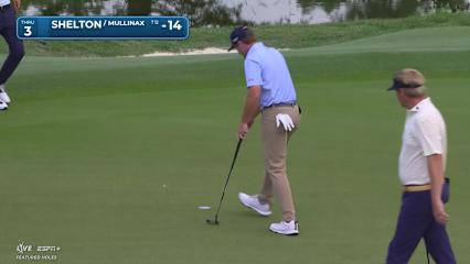 Robby Shelton sinks a 25-foot birdie putt on No. 3 at Zurich Classic