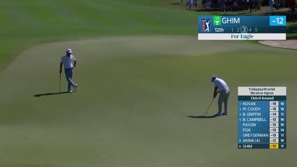 Doug Ghim sinks 19-foot putt for eagle on No. 12 at Mexico Open