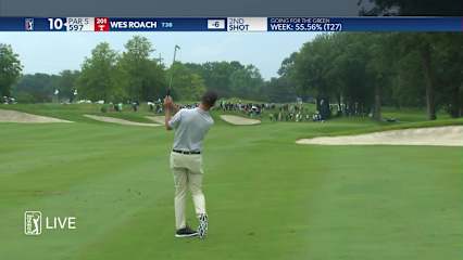 Wes Roach spins approach to set up birdie at John Deere