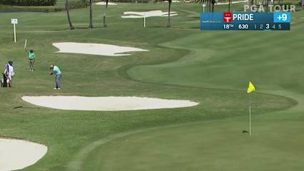 Dicky Pride dunks flop shot for eagle at Puerto Rico