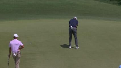 Adrien Dumont de Chassart sinks 8-foot birdie putt on No. 13 at Texas Children's