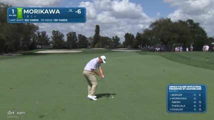 Collin Morikawa hits 133-yard approach to 10 feet, sets up birdie on No. 1 at Arnold Palmer