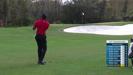 Tiger and Charlie Woods combine for birdie at PNC Championship