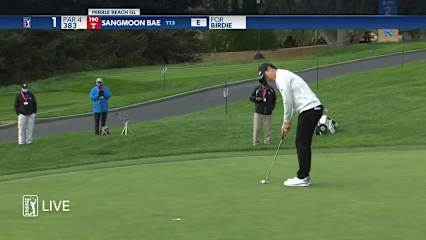 Sangmoon Bae rolls in 12-foot birdie putt at AT&T Pebble Beach