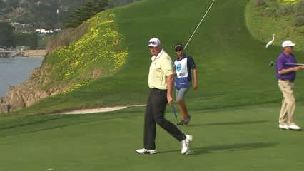 Dawie van der Walt rolls in birdie putt on No. 12 at AT&T Pebble Beach