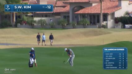 Si Woo Kim hits 92-yard approach to 4 feet, sets up birdie on No. 7 at The American Express