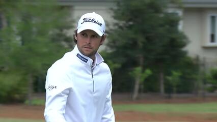 Davis Lamb sinks a 38-foot birdie putt on No. 12 at Club Car Championship