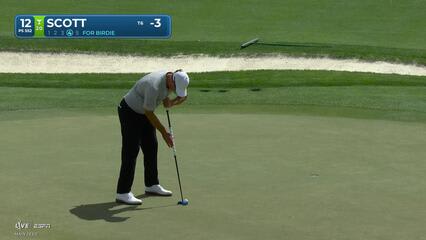 Adam Scott sinks 7-foot birdie putt on No. 12 at Arnold Palmer