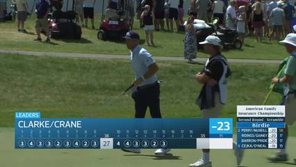 Team Clarke/Crane makes birdie on No. 15 at American Family Insurance Championship