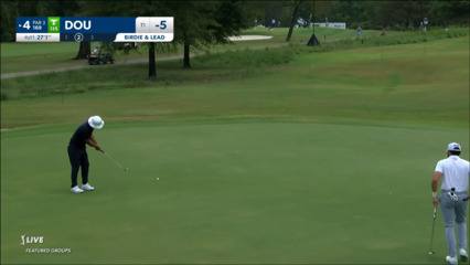 Zecheng Dou holes 27-footer for birdie at Sanderson Farms