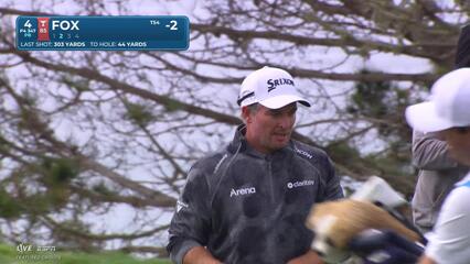 Ryan Fox chips in from 44 yards for birdie on No. 4 at AT&T Pebble Beach