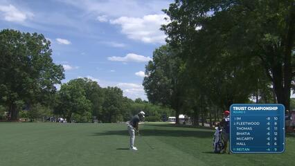 Kristoffer Reitan holes 17-foot shot for birdie on No. 10 at Truist