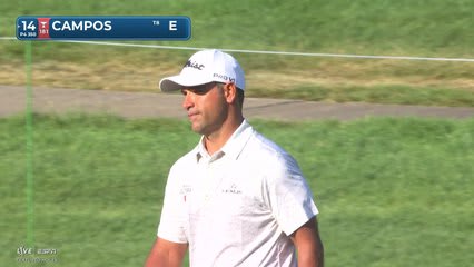 Rafael Campos drains 5-foot putt for birdie on No. 14 at John Deere