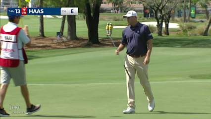 Bill Haas makes birdie putt at Honda
