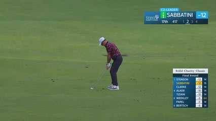Rory Sabbatini makes birdie on No. 17 at Stifel Charity Classic