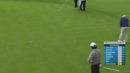 Jacob Bridgeman sinks 16-foot birdie putt on No. 8 at The Genesis