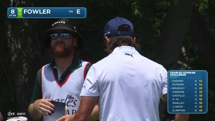 Rickie Fowler hits tee shot to 8 feet, sets up birdie on No. 8 at Charles Schwab