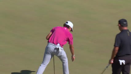 Jackson Koivun sinks a 25-foot birdie putt on No. 3 at Sunday Singles