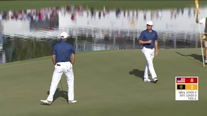 Justin Thomas sticks it from the bunker to set up birdie at Presidents Cup