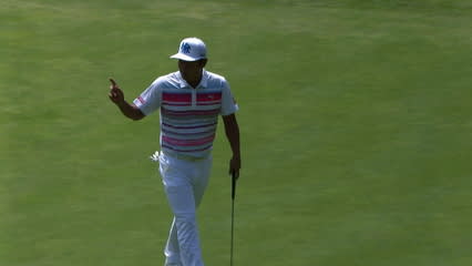 Hideto Tanihara drops in a 51-footer for eagle at Mexico Championship