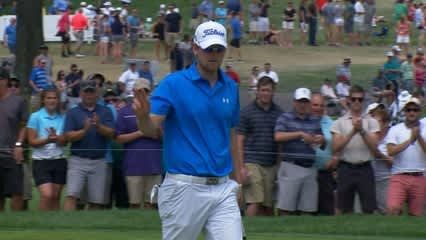 Bernd Wiesberger pours in a 21-foot putt for birdie at Bridgestone