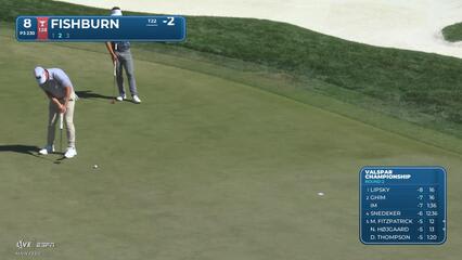 Patrick Fishburn sinks 16-foot birdie putt on No. 8 at Valspar