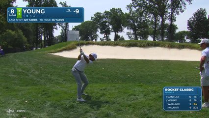 Cameron Young sinks 20-foot birdie putt on No. 8 at Rocket Classic