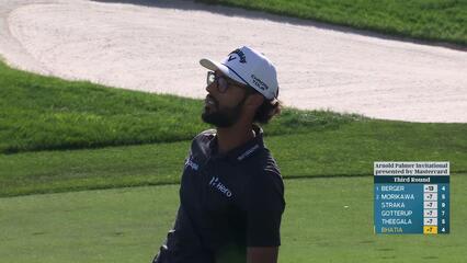 Akshay Bhatia hits 128-yard approach to 13 feet, sets up birdie on No. 5 at Arnold Palmer