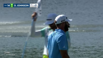 Dustin Johnson makes birdie on No. 14 at AT&T Byron Nelson