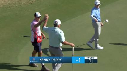 Kenny Perry makes eagle putt from off the green at Simmons Bank