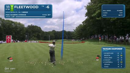 Tommy Fleetwood makes birdie on No. 11 at Travelers