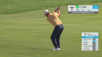 Wyndham Clark's 157-yard approach sets up birdie on No. 18 at BMW Championship