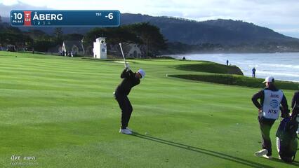 Ludvig Åberg hits 138-yard approach for eagle on No. 10 at Pebble Beach