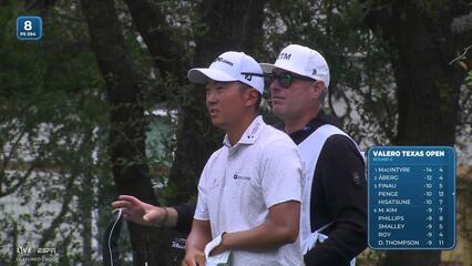 Michael Kim gets up-and-down from 45 feet for birdie on No. 8 at Valero