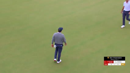 Sam Burns makes birdie on No. 2 at the 2026 Presidents Cup
