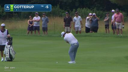 Chris Gotterup gets up-and-down from 179 yards for birdie on No. 4 at Travelers