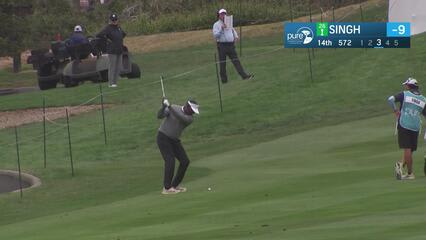 Vijay Singh makes birdie on No. 14 at PURE Insurance Championship