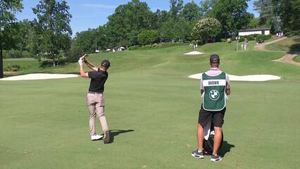 Blades Brown makes birdie on No. 12 at BMW Charity Pro-Am
