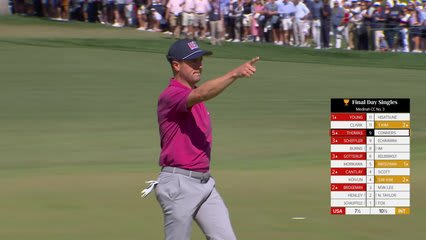 Justin Thomas sinks a 26-foot birdie putt on No. 10 at Sunday Singles