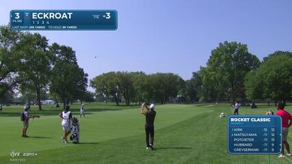 Austin Eckroat sinks a 24-foot birdie putt on No. 3 at Rocket Classic