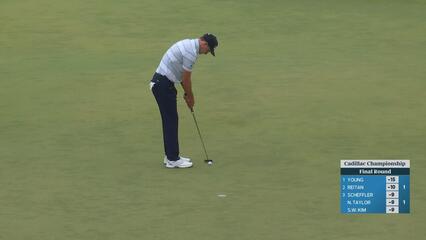 Matt McCarty drains 6-foot putt for birdie on No. 1 at Cadillac