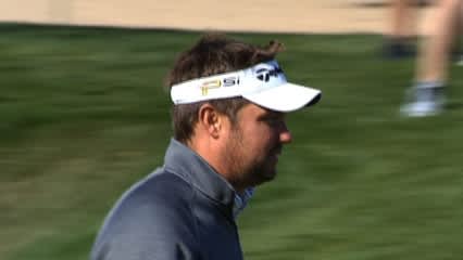 Jeff Overton scores birdie putt on No. 6 at Waste Management