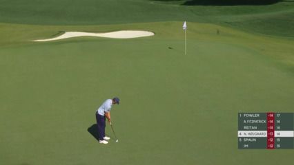 Nicolai Højgaard drains 8-foot putt for birdie on No. 15 at Truist Championship
