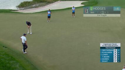 Lee Hodges drains 25-foot eagle putt on No. 18 at Cognizant Classic