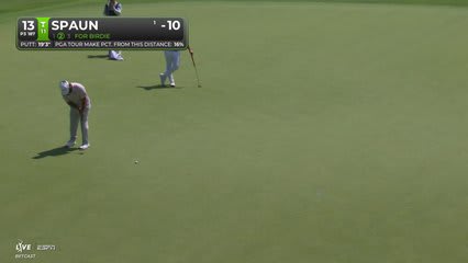 J.J. Spaun sinks 19-foot putt for birdie on No. 13 at BMW Championship