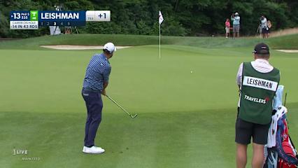 Marc Leishman chips it close to set up birdie at Travelers