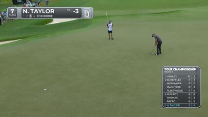 Nick Taylor sinks a 31-foot birdie putt on No. 7 at TOUR Championship