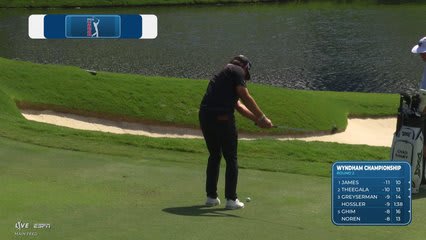 Chad Ramey sinks 3-foot putt for birdie on No. 15 at Wyndham