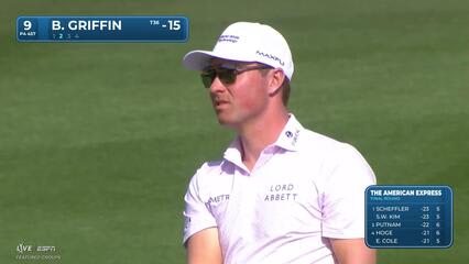 Ben Griffin hits 161-yard approach to 9 feet, sets up birdie on No. 9 at The American Express