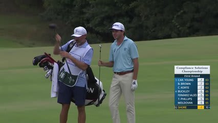 Davis Shore makes birdie on No. 2 at Compliance Solutions